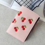 Women Fashion Cherry Embroidery Compact Wallet - Image 12