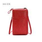 Women Fashion Simple PU Solid Color Zipper Wallets Shoulder Bag - Image 6