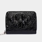 Fashion Solid Color Crocodile Zipper Wallet - Image 11