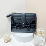 Women Fashion Stone Crocodile Zipper Multi-Card Mini Wallet - Image 6