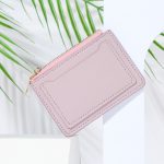Women Fashion Simple Solid Color PU Zipper Wallet - Image 6