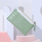 Women Fashionable Simple Crocodile Pattern Zipper Multi-Card Slot Wallet - Image 6