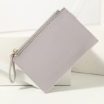 Women Fashion Simple Solid Color Zipper PU Wallet - Image 6