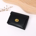 Wholesale Women Simple Solid Color Flap Lock Square Mini Wallet - Image 5