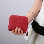 Wholesale Women Fashion Rhombic Solid Color Mini Zipper Wallet - Image 6