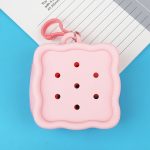 Wholesale Women Casual Cute Solid Color Square Hollow Silicone Zipper Wallets - Image 5