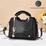 Women Fashion Casual Crocodile Pattern Large Capacity Handbag - Image 4
