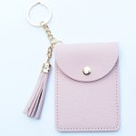 Wholesale Women Fashion Retro Solid Color Pu Tassel Card Keychain Wallet - Image 5