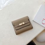 Wholesale Women Simple Solid Color Pu Leather Three-Fold Wallet - Image 2
