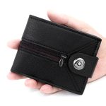 Wholesale Men Simple Magnetic Buckle Zipper Multi-Card Large Capacity Wallet - Image 5