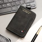 Men Fashion Frosted Stitching Multi-Card Zipper Wallet - Image 4