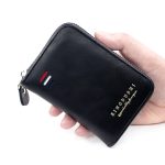 Wholesale Men Fashion Retro Solid Color Zipper Multi-Card Wallet - Image 4