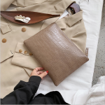 Wholesale Women Vintage Crocodile Pattern Zipper Design PU Clutch Bag - Image 7