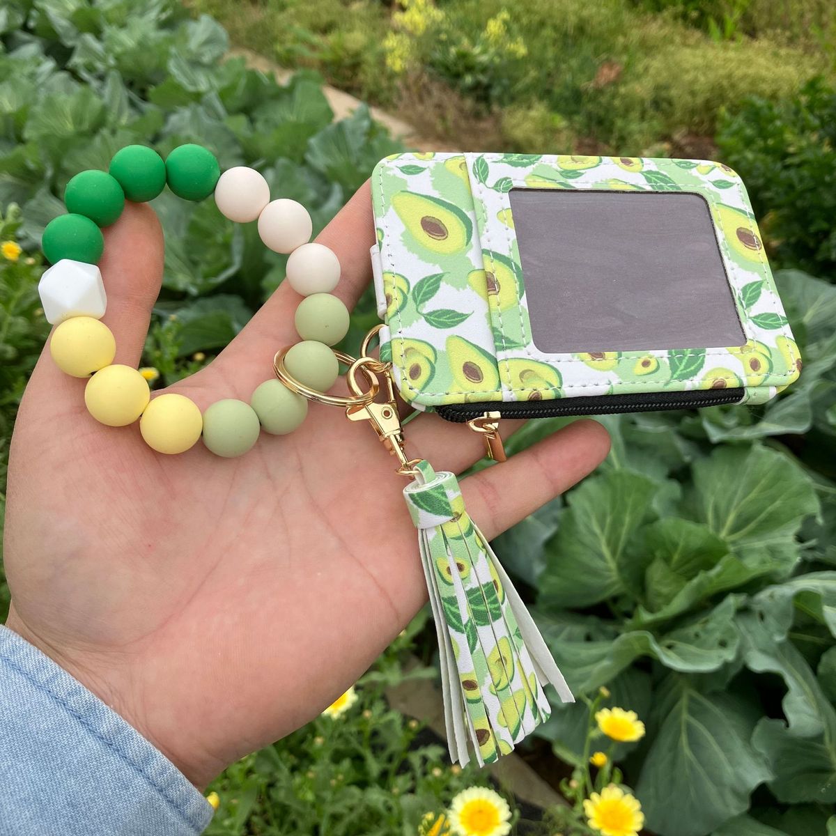 color_0-1526 Wholesale Fashion Printed Silicone Bead Tassels Bracelet Pu Leather Wallet - Image 1