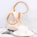 Wholesale Fashion Simple Solid Color Drawstring Canvas Bag - Image 3