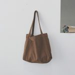 Wholesale Korean Shopping Bag Women Casual Design Solid Color Large Capacity Shoulder Handle Tote Bag - Image 5