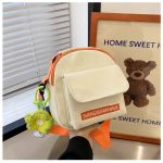 Wholesale Street Fashion Simple Contrast Canvas Crossbody Bag - Image 6