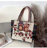 Wholesale Women Fashion Ethnic Embroidered Canvas Tote Bag - Image 6