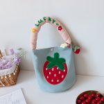 Wholesale Women Fashion Strawberry Embroidered Canvas Tote Bag - Image 10