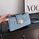 Women Fashion Casual Denim Stitching Canvas Shoulder Bag - Image 9