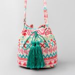 Wholesale Women Fashion Casual Boho Multicolour Bucket Canvas Crossbody Bag - Image 6
