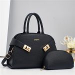 Wholesale Women Fashion Casual Solid Color Pu Large Capacity Handbag Two-Piece Set - Image 5