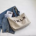 Wholesale Simple Large-Capacity Letter-Print Canvas Tote Bag - Image 6