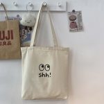 Wholesale Women Fashionable Funny Expression Print Large Capacity Canvas Tote Bag - Image 5