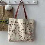 Wholesale Women Cartoon Animal Print Large Capacity Canvas Tote Bag - Image 6