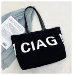 Casual Simple Large Capacity Letter Vintage Canvas Tote Bag - Image 6