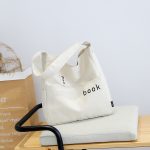 Wholesale Women Casual Design Solid Color Canvas Shoulder Handle Tote Bag - Image 6
