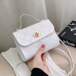 Wholesale Women Simple And Fashionable Rhomboid Flap Lock Square PU Crossbody Bag - Image 3