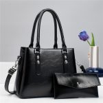 Wholesale Women Casual Solid Color Large Capacity Handbag Bag Set - Image 5