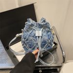 Wholesale Women Fashion Casual Tie-Dye Denim Bucket Crossbody Bag - Image 6