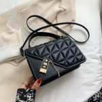 Wholesale Women Fashion Simple Solid Color Rhombic Chain Small Square Crossbody Bag - Image 5