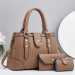 Wholesale Women Casual Simple Solid Color Handbag Set - Image 5