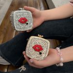 Wholesale Mini Square Acrylic Round Fashion Crossbody Rhinestone Bag