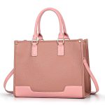 Wholesale Women Fashion Casual Color Block Large Capacity Handbag - Image 5