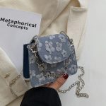 Wholesale Women Fashion Elegant Solid Color Floral Mini Chain Crossbody Bag - Image 6