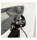 Women Fashion Casual Solid Color Rivet Crossbody Bag - Image 6