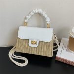 Wholesale Summer Straw Woven Women Flap Square Crossbody Bag - Image 6