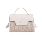 Wholesale Simple Pu Straw Woven Stitching Handbag Retro Crossbody Bag - Image 5