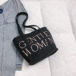 Wholesale Women Fashion Casual Solid Color Letter Embroidery Large Capacity Linen Jute Bags - Image 6