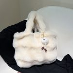 Wholesale Women Fashion Casual Solid Color Plush Large Capacity Tote Bag - Image 6