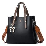 Wholesale Women Fashion Simple Solid Color Large Capacity Star Pendant Bucket Handbag - Image 4