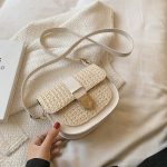 Wholesale Women Fashion Contrast Color Straw Woven Crossbody Bag - Image 6