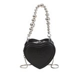 Wholesale Women Fashion Casual Solid Color Embossed Heart-Shaped Mini Crossbody Bag - Image 5