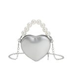 Wholesale Women Fashion Casual Solid Color Heart-Shaped Beads Chain Crossbody Bag - Image 5