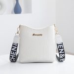 Women Casual Simple Solid Color Stone Pattern Bucket Crossbody Bag - Image 6