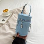 Wholesale Women Fashion Casual Solid Color Cylinder Bucket Chain Crossbody Bag - Image 6